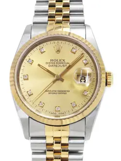 ROLEX DATEJUST 10P DIAMOND 16233G MEN'S AUTOMATIC