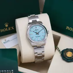ROLEX OYSTER PERPETUAL 277200 - 31MM TIFFANY BLUE DIAL BOX & PAPERS 2025 UNWORN