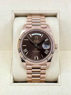 2024 ROLEX DAY-DATE 40MM 228235 ROSE GOLD CHOCOLATE DIAL