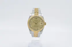 ROLEX DATEJUST 68273 CHAMPAGNE DIAMOND DIAL 1990 WATCH WITH B&P