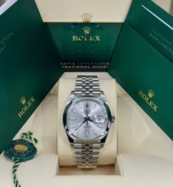MINT ROLEX DATEJUST 41MM, SILVER, JUBILEE, 126300, DATED 2024