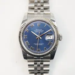 ROLEX DATEJUST 116234 SILVER JUBILEE BRACELET WITH BLUE ROMAN DIAL