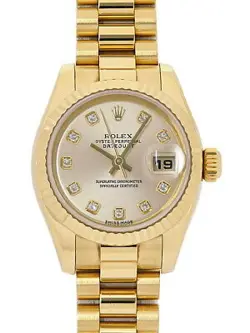 ROLEX DATEJUST 10P DIAMOND 179178G LADIES #TW002
