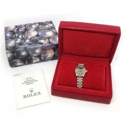 Rolex Watch Datejust 69173 Sunray Silver Dial Roman Numeral Index 750YG SS AT