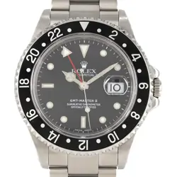 AUTHENTIC ROLEX GMT MASTER 2 16710 SS AUTOMATIC SERIAL INFO:A SERIAL  #260-00...