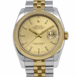 ROLEX DATEJUST F NUMBER SS/K18YG 116233 WATCH CHAMPAGNE DIAL FROM JAPAN W0326