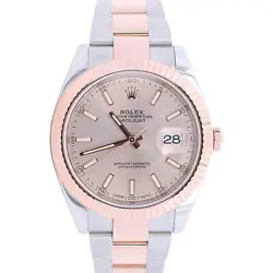 ROLEX DATEJUST 41MM SUNDUST DIAL WATCH 126331 ROSE GOLD