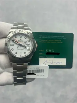 ROLEX EXPLORER II 226570 WITH CARD WHITE DIAL 42MM STAINLESS STEEL 42MM OYSTER