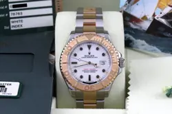 ROLEX YACHT-MASTER 40 WHITE DIAL TWO TONE BOX/PAPERS/CARD 16623 YACHTMASTER