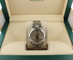1990 ROLEX DATE 15200  SILVER DIAL SMOOTH BEZEL SS OYSTER NO PAPERS 34MM
