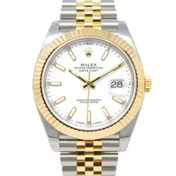 ROLEX DATEJUST 41 126333, STAINLESS STEEL & YELLOW GOLD, WHITE DIAL, BOX & PA...