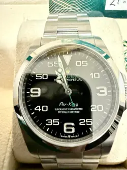 ROLEX AIR KING 40MM BLACK DIAL WATCH BOX PAPERS 126900