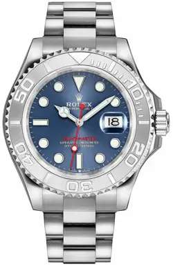 ROLEX YACHT-MASTER SELF-WINDING AUTOMATIC BLUE DIAL DATE OYSTER MENS DRESS WATCH