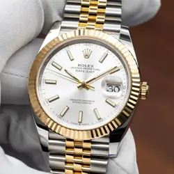 ROLEX DATEJUST 41 TWO TONE SILVER DIAL FLUTED JUBILEE BRACELET 126333 - UNWORN