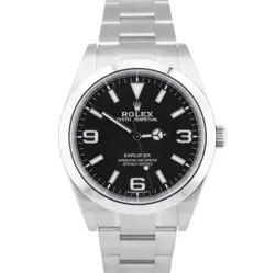 MINT PAPERS ROLEX EXPLORER I 39MM MK2 FULL LUME 3-6-9 STEEL WATCH 214270 BOX