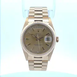 ROLEX DAY-DATE 36MM 18K YELLOW GOLD CHAMPAGNE DIAL 18238