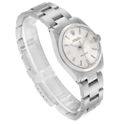 Rolex OysterDate Precision Silver Dial Midsize Steel Vintage Watch 6466