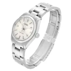 Rolex OysterDate Precision Silver Dial Midsize Steel Vintage Watch 6466