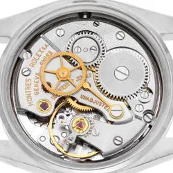Rolex OysterDate Precision Silver Dial Midsize Steel Vintage Watch 6466