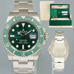 NEW 2020 PAPERS STICKER ROLEX SUBMARINER HULK 116610LV GREEN DIAL CERAMIC WATCH