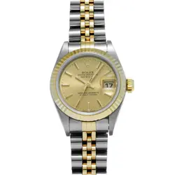 ROLEX DATEJUST 79173 P NUMBER (MANUFACTURED AROUND 2000) CHAMPAGNE LADIES WA...