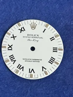 Original Rolex Air King Precision White Roman Dial For Ref 14000 5500 new