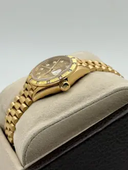 Rolex Ladies President Datejust 69288 Champagne Diamond Dial Bezel Bark 18K Gold