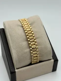 Rolex Ladies President Datejust 69288 Champagne Diamond Dial Bezel Bark 18K Gold