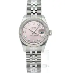 ROLEX Datejust 26 Ladies Watch 10P Diamond Light Pink 179174G Box Warranty K...