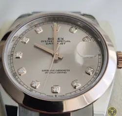 2022 ROLEX DATEJUST 41 126301 18K ROSE GOLD SUNDUST DIAMOND DIAL BOX PAPERS