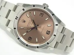 ROLEX AIR-KING PINK ENGINE TURNED BEZEL Z SERIES 14010M MENS14010M