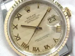 ROLEX Datejust SS xYG combination ivory pyramid Roman 16233 W series Mens16233