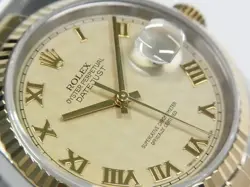 ROLEX Datejust SS xYG combination ivory pyramid Roman 16233 W series Mens16233