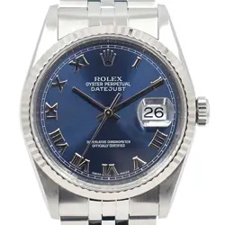 ROLEX DATEJUST 36 16234 BLUE ROMAN P SS/WG MEN'S AUTOMATIC CAL.3135 #U249