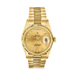 ROLEX LADY-DATEJUST GOLD PRESIDENT BRACELET WITH GOLD BEZEL