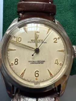 RARE ROLEX CHRONOMETER  1953/54 .CASE NUMBER 800 487/ 6022. ROLEX STRAP +BUCLE