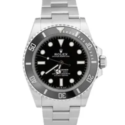 NEW PAPERS ROLEX SUBMARINER NO-DATE STAINLESS STEEL 41MM CERAMIC 124060 LN BOX
