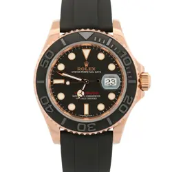 PAPERS ROLEX YACHT-MASTER BLACK 18K ROSE GOLD OYSTERFLEX 40MM WATCH 116655 BOX