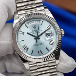 ROLEX DAY-DATE 40MM PLATINUM ICE BLUE ROMAN DIAL 228236 - 2024