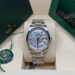 ROLEX DATEJUST 36 NEW 2025 MOTHER OF PEARL DIAMOND DIAL STAINLESS STEEL OYSTER
