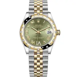 ROLEX WOMEN'S DATEJUST 31 278343RBR OLIVE GREEN ROMAN VI DIAMOND, JUBILEE