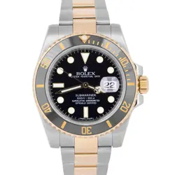 MINT ROLEX SUBMARINER DATE CERAMIC BLACK 40MM 18K GOLD STEEL 116613 LN BOX