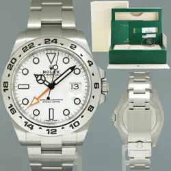 MINT 2020 PAPERS ROLEX EXPLORER II 42MM 216570 POLAR WHITE DIAL STEEL WATCH BOX