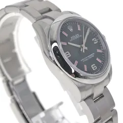 ROLEX WATCH 177200 OYSTER PERPETUAL AUTOMATIC BLACK PINK STAINLESS STEEL UNISEX