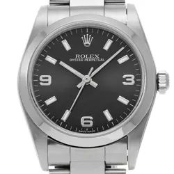 ROLEX WATCH OYSTER PERPETUAL 77080 F SERIES AUTOMATIC WINDING BLACK DIAL UNISEX