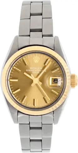 ROLEX DATEJUST 6917 STAINLESS STEEL GOLD DIAL 26MM AUTOMATIC WATCH