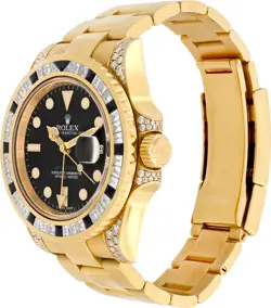 Rolex GMT-Master II 116758SANR 18k Yellow Gold Black dial 40mm Automatic watch