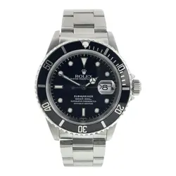 ROLEX SUBMARINER DATE STAINLESS STEEL BLACK DIAL 40MM AUTOMATIC MENS WATCH 16610