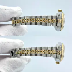Rolex Datejust 26mm 69173 Factory Red Vignette Diamond Dial Gold Jubilee Papers