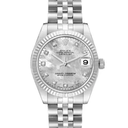 ROLEX DATEJUST 31 MOP DIAMOND DIAL STEEL WHITE GOLD LADIES WATCH 178274
